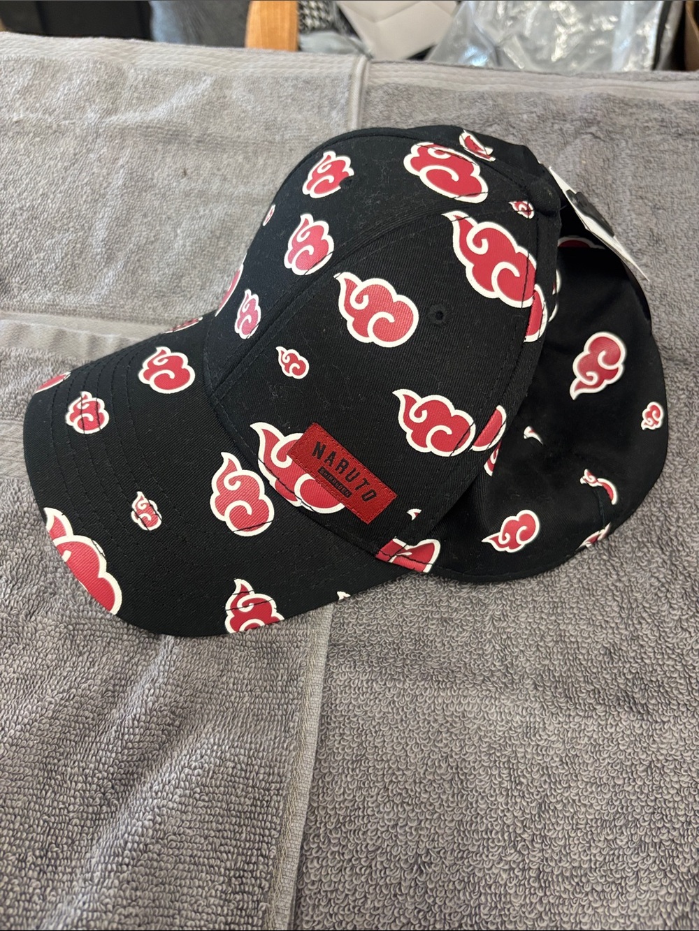 Naruto Kids Black Cap with Red Akatsuki Cloud Print